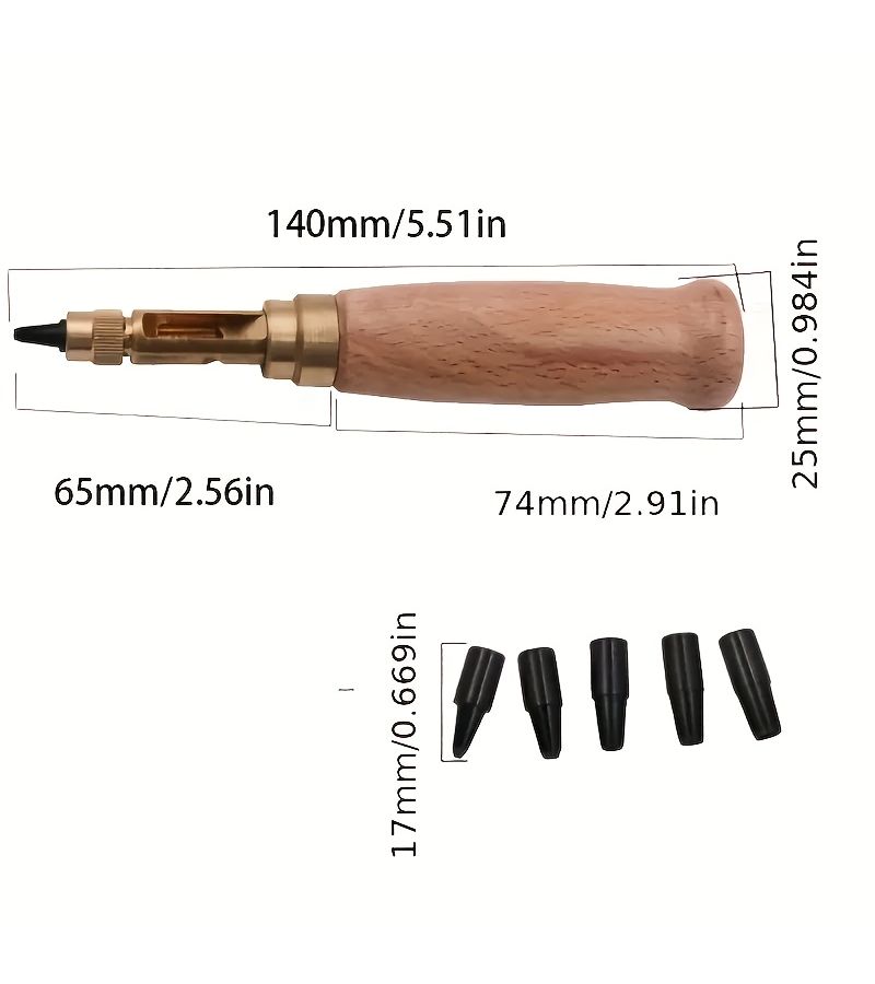 1PCs Automatic Hole Punch with 6 Size Tips for Book and Leather - Image 2
