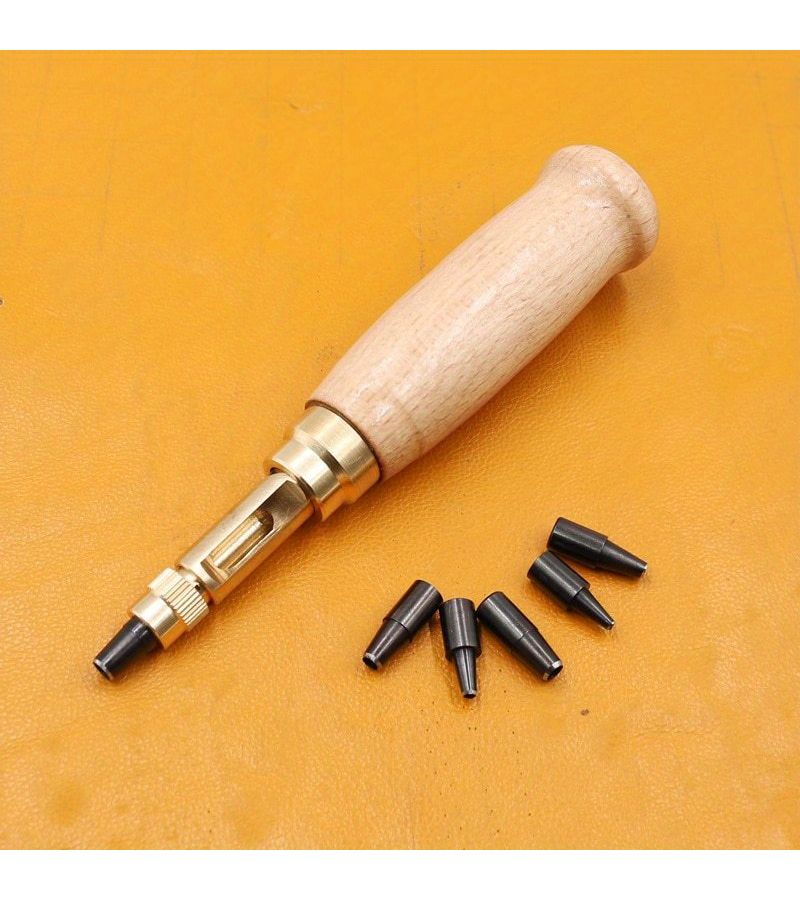 1PCs Automatic Hole Punch with 6 Size Tips for Book and Leather - Image 4
