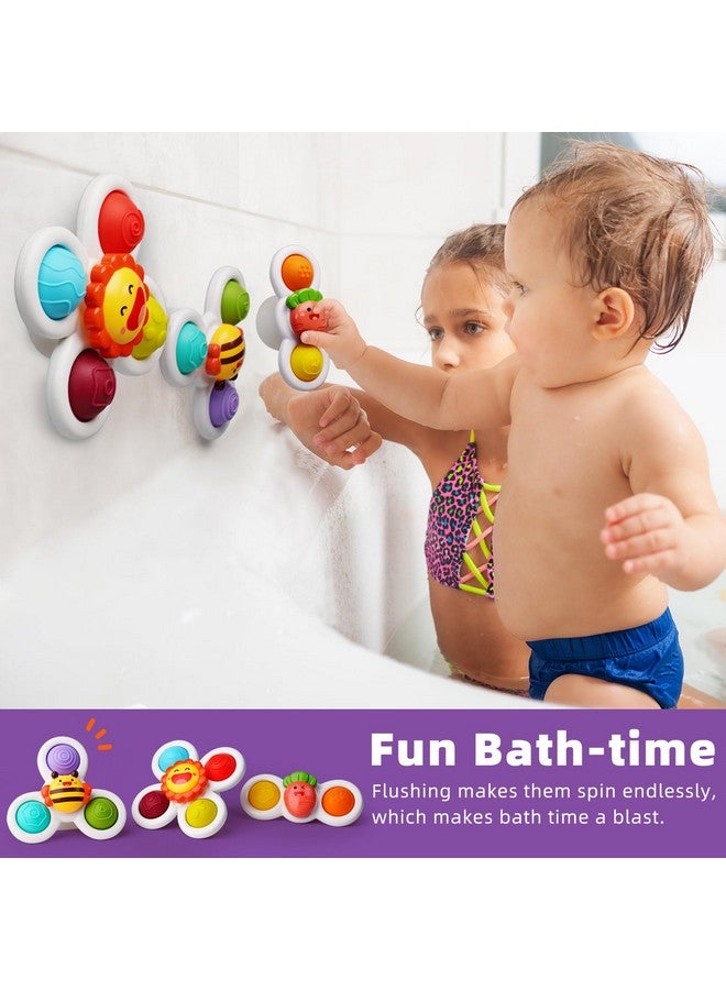 LiKee Strong Suction Cup Fidget Spinnerz Sensory Bath Toys For Baby 12 18 Months Airplane Car Travel Table & Window Toys For 1 2 Year Old Toddler Boys And Girls Stocking Stuffer Christmas Choice (Sun) - Image 5