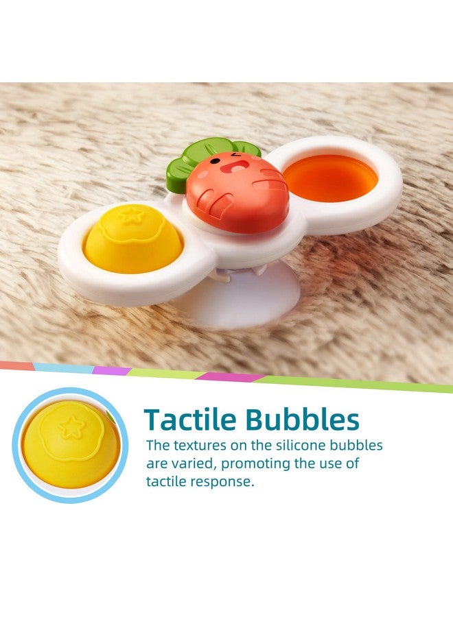 LiKee Strong Suction Cup Fidget Spinnerz Sensory Bath Toys For Baby 12 18 Months Airplane Car Travel Table & Window Toys For 1 2 Year Old Toddler Boys And Girls Stocking Stuffer Christmas Choice (Sun) - Image 2