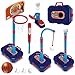 OWNONE 1 4 in 1 Basketball Hoop for Kids 13 35 Toddler Basketball Goal and T Ball Set Adjustable Basketball Hoop Indoor Outdoor Sports Toys Birthday Gifts for Kids Boys 1 2 3 4 5 Years Old - Image 3
