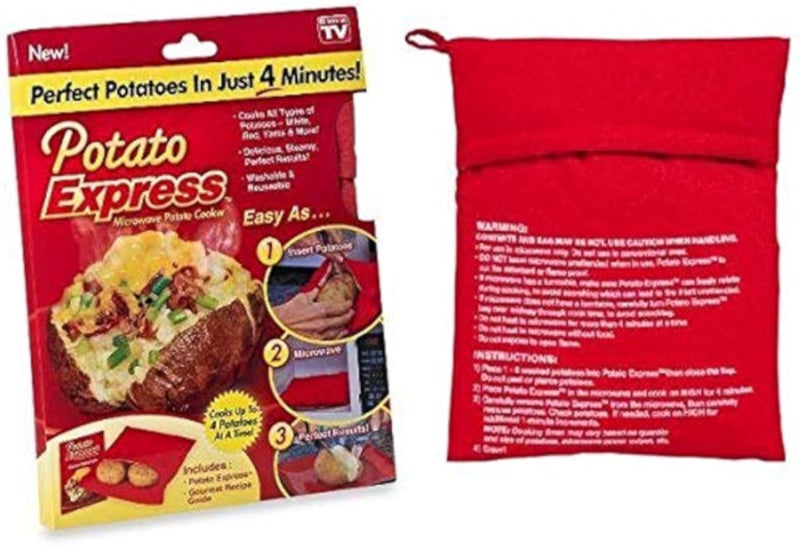 Generic Potato Express - حاوية تخزين طعام معزولة، حمراء، بيضاوية، جيب بخار، خالية من BPA، عبوة واحدة، غسيل يدوي فقط