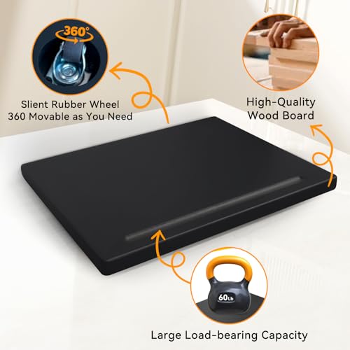 Lyonbi Wood Appliance Slider with 360' Wheels, 10.5"D x 13"W Sliding Tray for Coffee Maker & Heavy Kitchen Appliances,Countertop Appliance slider for Kitchen Appliance, Premium Wood Rolling Tray,No Assemble - Image 2