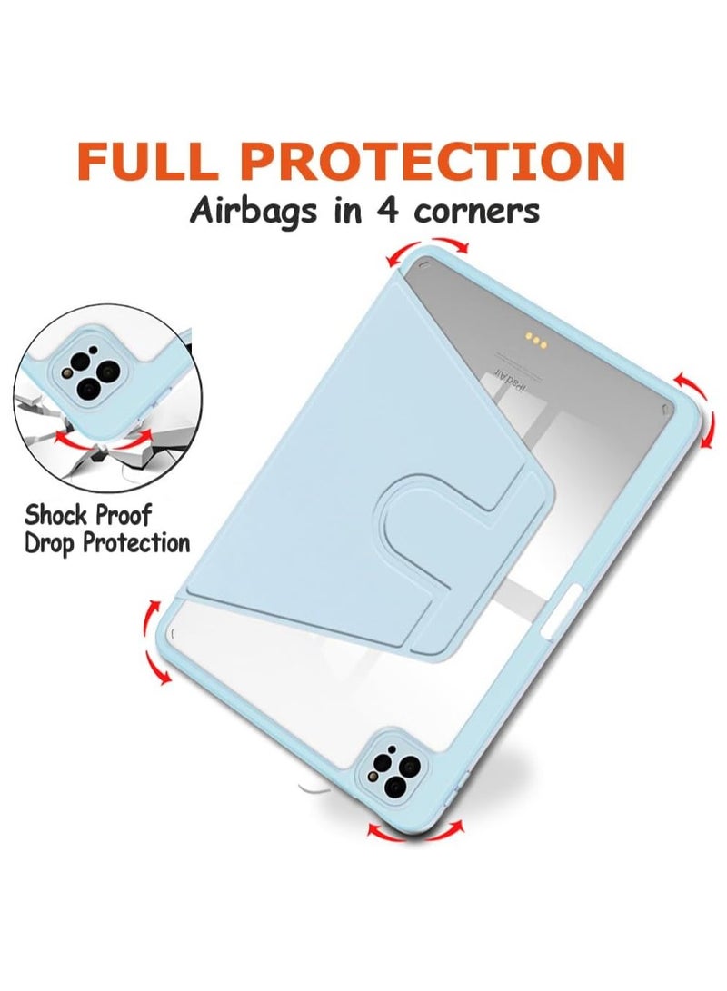 DUSALA 2 IN 1 Rotating Case for iPad Pro 13-Inch M4 (2024) with Pencil Holder,360 Degree Rotation Protective Stand Slim Cover Clear Back, Auto Wake/Sleep iPad Pro 13 With Tempered Glass - Image 2