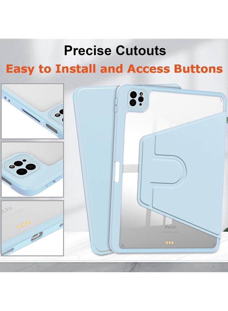 DUSALA 2 IN 1 Rotating Case for iPad Pro 13-Inch M4 (2024) with Pencil Holder,360 Degree Rotation Protective Stand Slim Cover Clear Back, Auto Wake/Sleep iPad Pro 13 With Tempered Glass - Image 4