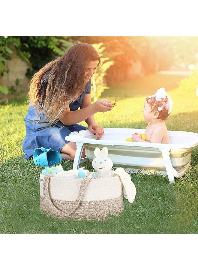 Bumble & Bird Cotton Rope Diaper Caddy Beige - Image 4