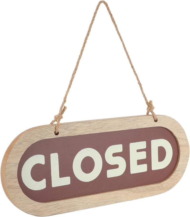 klarako Shop Listing Open and Closed Sign for Business Door Hanging Sign Ornament Hanging Wood Sign Woodsy Decor Dual Side Door Plate Door Plate Hanging Decoration Wooden Plaque Welcome