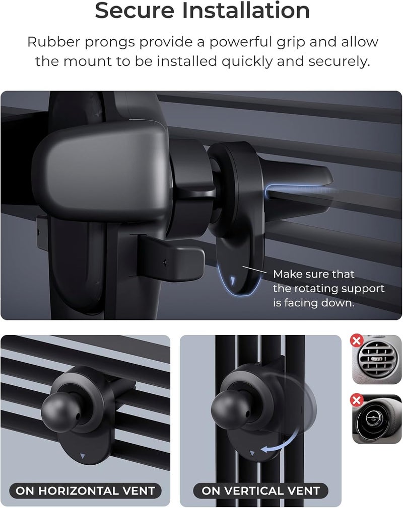 iOttie Easy One Touch 6 Air Vent Car Phone Mount - Universal Cell Phone Holder for iPhone, Google, Samsung, Moto, Huawei, Nokia, LG, and All Other Smartphones Light & heavy use compatible - Image 4