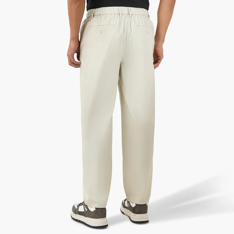 Emperor Emperor Pleated Mid-Rise Straight Fit Poplin Trousers