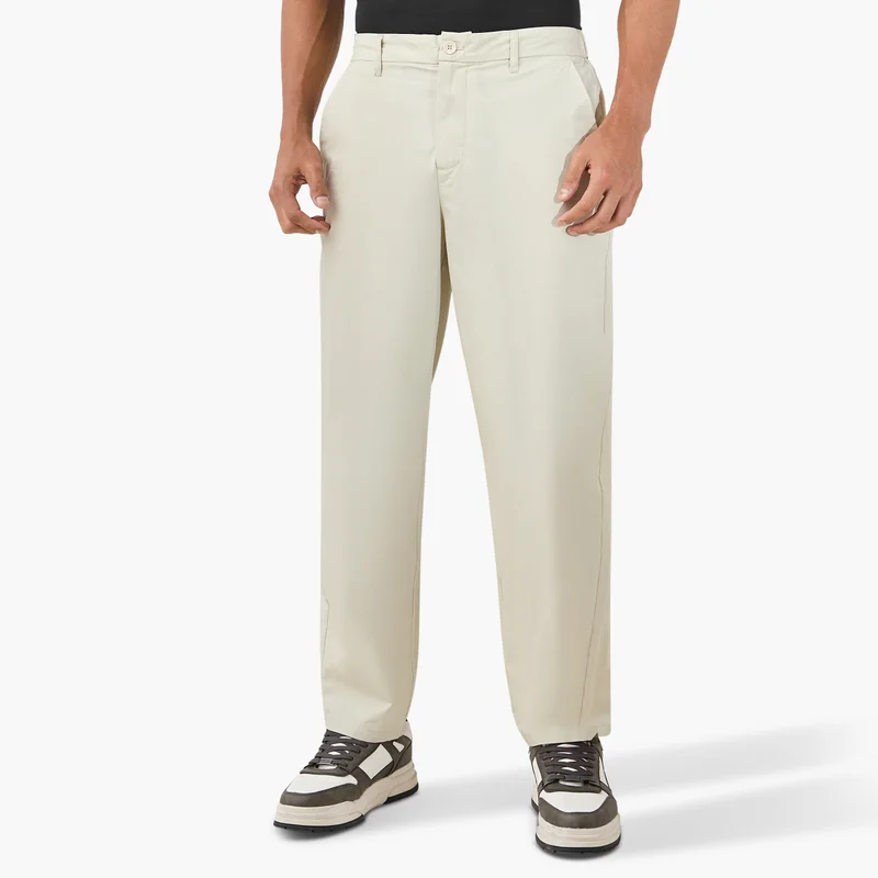 Emperor Emperor Pleated Mid-Rise Straight Fit Poplin Trousers