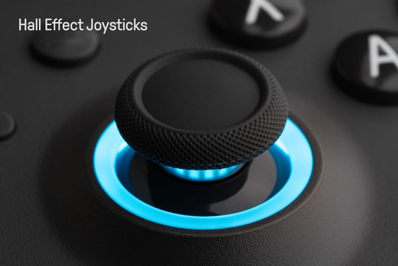 8Bitdo Ultimate C Hall Effect Joysticks/Hall Trigger Wired Controller with RGB Lighting Fire Ring, 3.5mm Audio Jack for Xbox Series X|S, Xbox One, Windows 10/11 - Officially Licensed (Dark Gray)