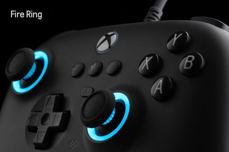 8Bitdo Ultimate C Hall Effect Joysticks/Hall Trigger Wired Controller with RGB Lighting Fire Ring, 3.5mm Audio Jack for Xbox Series X|S, Xbox One, Windows 10/11 - Officially Licensed (Dark Gray)