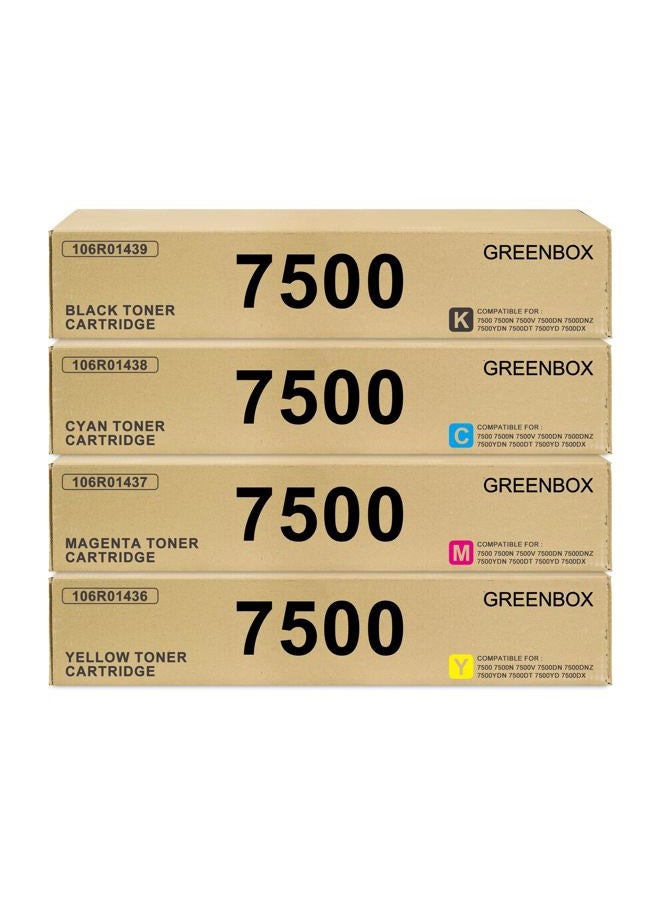GREENBOX Remanufactured Toner Cartridge Replacement for Xerox 106R01439 106R01436 106R01437 106R01438 for Phaser 7500 7500N 7500DN 7500YDN 7500DT 7500YD 7500DX Printer (4 Pack) - Image 1