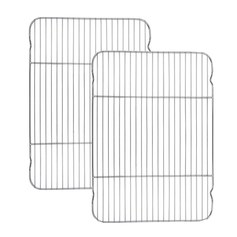 Baking Cooling Rack Set of 2 Efar 165x115 Stainless Steel Metal Roasting Cooking Racks Fits in Half Sheet Cookie Pans Non Toxic  Rust Free Oven Proof  Dishwasher Safe