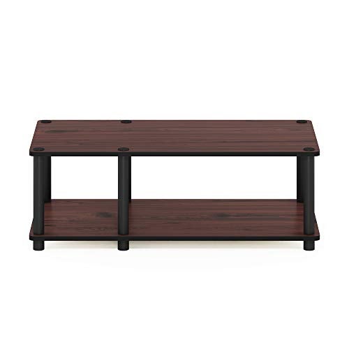 Furinno Just No Tools Dark Cherry Mid Television Stand with Black Tube - Image 4