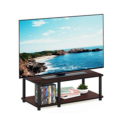 Furinno Just No Tools Dark Cherry Mid Television Stand with Black Tube - Image 5