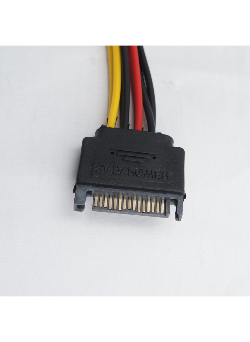 SATA 15-Pin Power Adapter Cable, SATA 15 Pin Male to SATA 15 Pin Female Power Y-Splitter Extension Cable SATA to SATA Connector (15CM) - Image 2