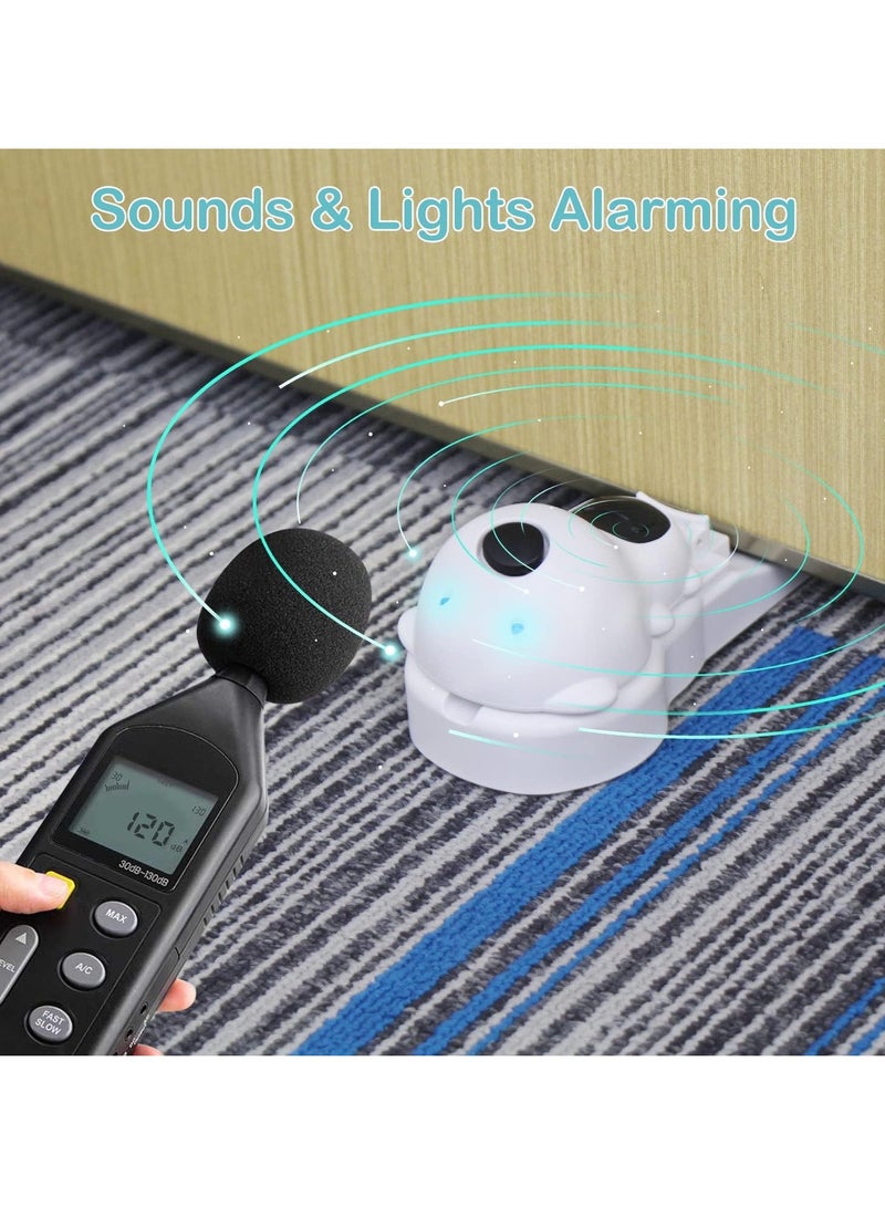 SYOSI Door Stop Alarm, Door Stopper with 120DB Alarm and Flashing Lights, Upgraded Sensitivity Cute Wedge Doorstop, Floor Mount Type Door Stop Security Devices Alert (2 Pack) - Image 3