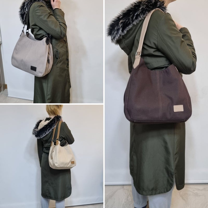 Cappadocia Vintage 3286 Lonia Women's Dark Black Canvas Cotton Daily Shoulder Hand Tote Bag  - Image 4