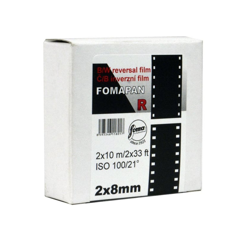 Foma Fomapan R100 Black & White Reversal Film, 2x8mm, Double 8 Standard 10 meters - Image 1