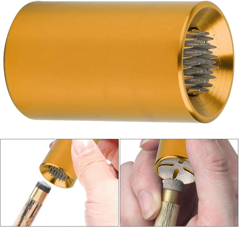woobles Billiard Tip Shaper Tool, Practical 2 in 1 Cue Tip Pick, Pool Stick Tip Pick, Portable Billiard Tip Shaper, for Cue Sports Supplies Cue Sports Accessories(Golden)-Golden - Image 3