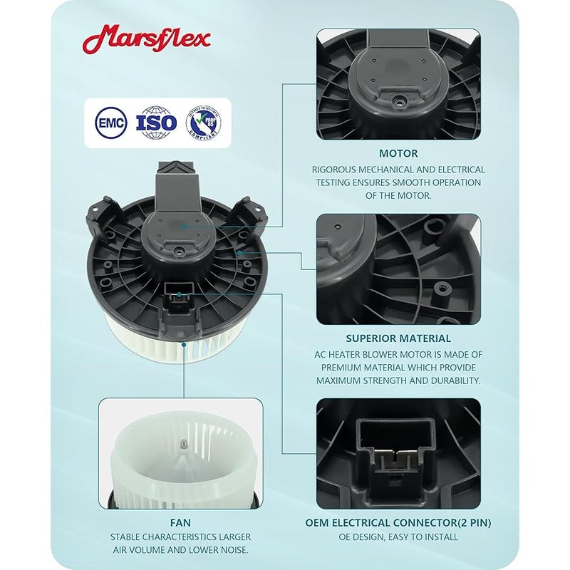 Marsflex مارسفليكس محرك منفاخ امامي 700203 لسيارة جيب كومباس باتريوت رانجلر 2007 2008 2009 2010 2011 2012 2013 2014 2015 2016 2017 لسيارة دودج جورني رام 1500 وهوندا بايلوت او ديسي ديسي بدون مقاومة او ار - Image 5