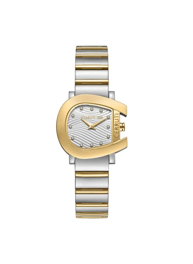 CERRUTI 1881 Cavallina 29mm Silver White Dial Stainless Steel Bracelet Analog Watch For Women