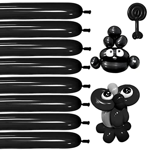 KUULBELA Black 260 balloons Thickening Latex Black 260q Balloons for Animal Model 100pcs Long Twisting Balloons for Halloween Xmas Presents Animal Shape Weddings Birthdays Clowns - Image 1