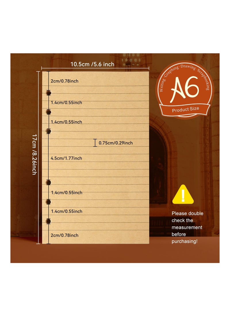 Generic - A6 Refill Paper for 6-Ring Binders, College Ruled Loose Leaf Notebook Paper, 160 Sheets/320 Pages, Perfect for A6 Planners and Journals, Lined Writing Inserts. - Image 1