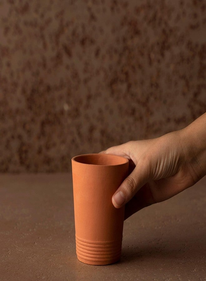 Ellementry Handmade Terracotta Tumbler 250ml, Reusable Clay Mitti Kulhad for Water, Tea, Coffee & Other Drinks, Eco-Friendly Kitchen Tableware (Brown) - Image 1