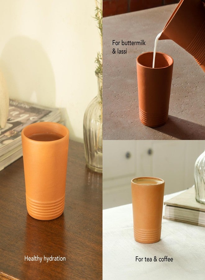 Ellementry Handmade Terracotta Tumbler 250ml, Reusable Clay Mitti Kulhad for Water, Tea, Coffee & Other Drinks, Eco-Friendly Kitchen Tableware (Brown) - Image 3