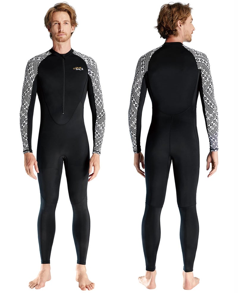 Skyone Dive Skins Swimsuit Full Body Rash Guard for Men Women Thin Wet Suit Scuba Skin UV Protection Long Sleeve One Piece Quick Dry Wetsuits Diving Skin for Snorkeling Black Men Large - Image 2