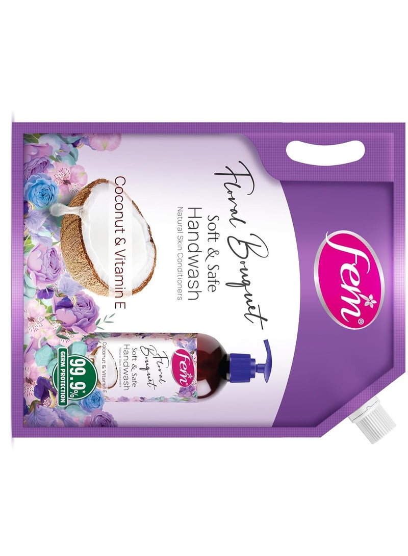DABUR Fem Floral Bouquet Soft & Safe Handwash - 1500 Ml | Germ Protection | Enriched With Goodness Of Coconut Milk & Vitamin E | Long Lasting Fragrance - Image 4