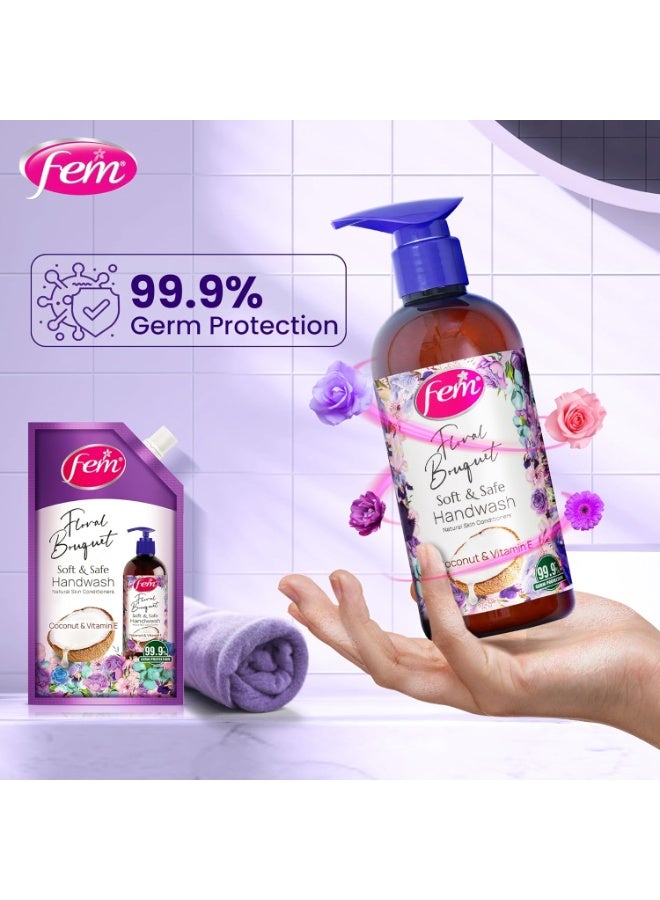 DABUR Fem Floral Bouquet Soft & Safe Handwash - 1500 Ml | Germ Protection | Enriched With Goodness Of Coconut Milk & Vitamin E | Long Lasting Fragrance - Image 2