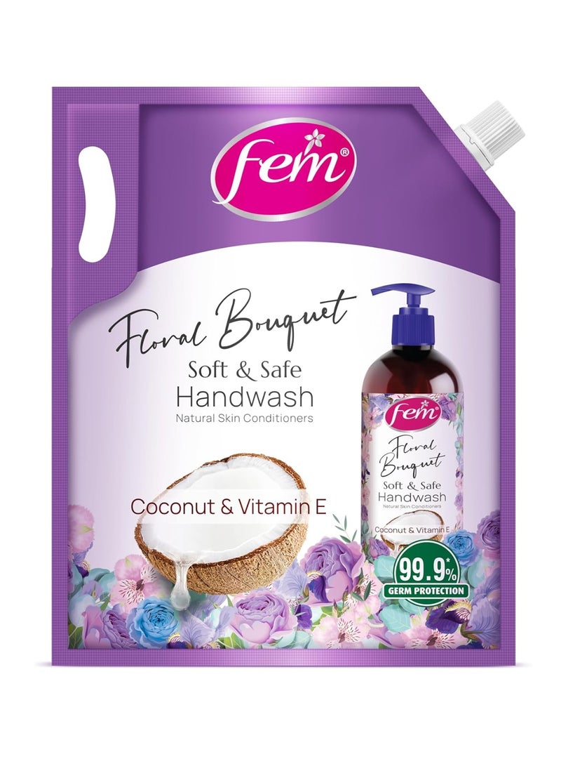 DABUR Fem Floral Bouquet Soft & Safe Handwash - 1500 Ml | Germ Protection | Enriched With Goodness Of Coconut Milk & Vitamin E | Long Lasting Fragrance - Image 1