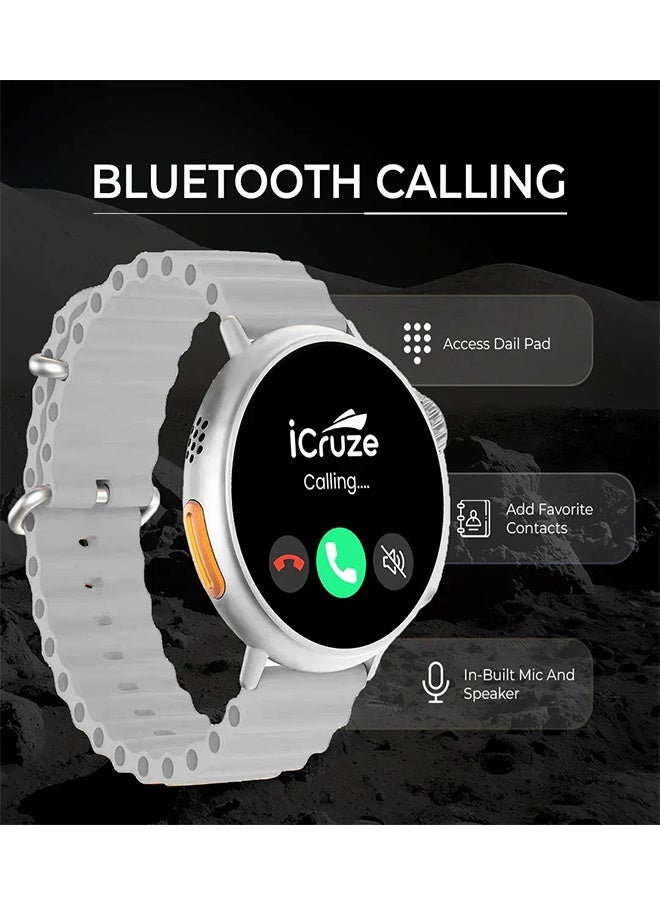 iCruze Pronto Vista Smartwatch with 1.5" LCD Display, Bluetooth Calling, Heart Rate & SpO2 Monitor, Multiple Sports Modes, 200+ Watch Faces, Wireless Charging, IP67 Water Resistance - Image 4