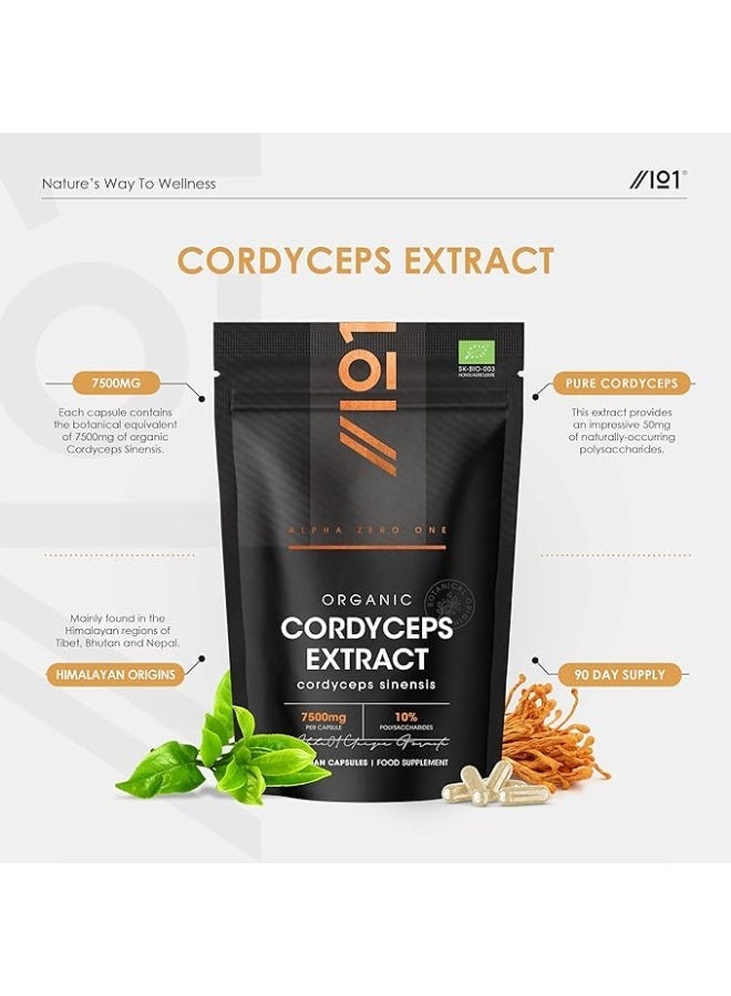 ALPHA01 Organic Cordyceps Extract 7500mg – Supports Energy & Immunity, 90 Capsules - Image 3