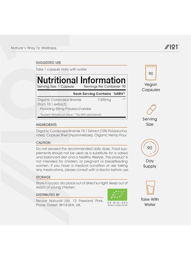 ALPHA01 Organic Cordyceps Extract 7500mg – Supports Energy & Immunity, 90 Capsules - Image 4