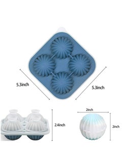 SPRINGWELL Ice Cube Tray Cactus Shape Ice Tray With Integrated Funnel BPA Free Silicone Ice Maker For Beverages Easy Fill And Release Ice Trays For Freezer Makes 2 Inch Ice Balls Blue  - Image 3