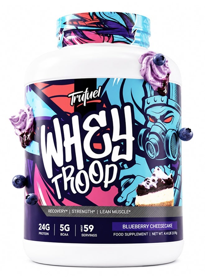 Trufuel Whey Troop Protein - 4Lb, Blueberry Cheesecake Flavour