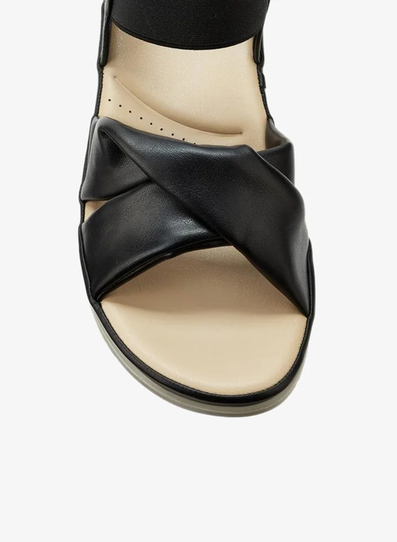 Le Confort BLACK Women Cross Strap Comfort Sandals for Women | Best Price UAE