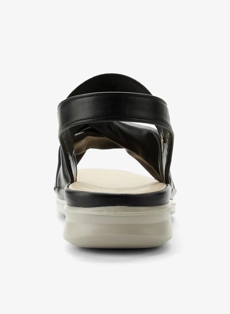 Le Confort BLACK Women Cross Strap Comfort Sandals for Women | Best Price UAE