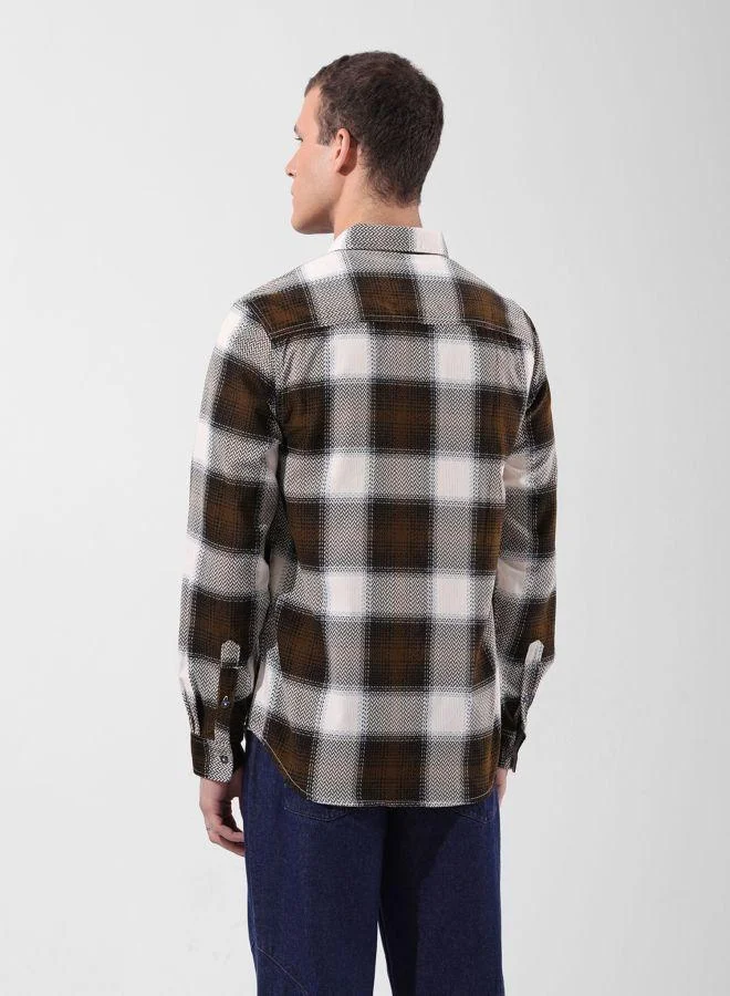 The Indian Garage Co Men Regular Fit Printed Cutaway Collar Full Sleeves Shirt