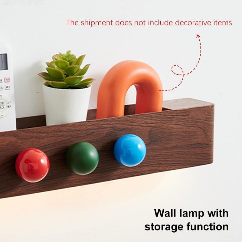 Nordic LED Wall Light Metal Sconce Minimalist Lamp, 15W 3 Color Mode Sconces Lighting Fixture for Living Room Bedroom Bedside Entryway, 13.8in Washer(Green) (Walnut Finish) - Image 5