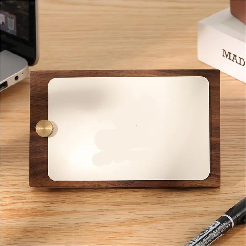 Solid wood products price tag 2pcs Walnut Wood Business Card Holder Wooden Name Display Stand Tag Clip Message Notes Mini Price Paper(8x13x0.9cm) - Image 5
