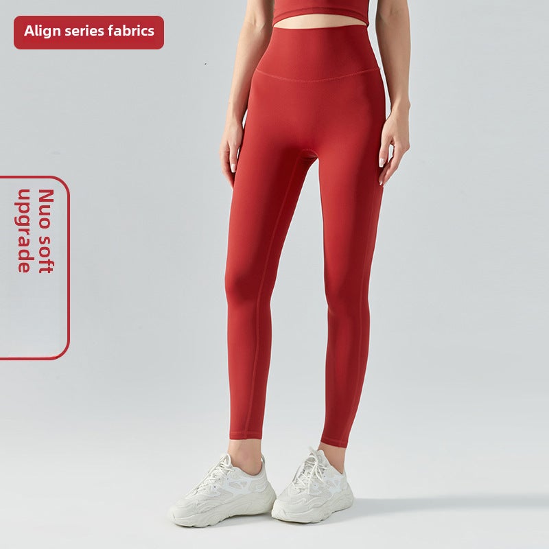 Generic Ningbo Datura High-Waist Seamless Yoga Pants for Women Retro Red [Glutinous Soft Upgrade]]