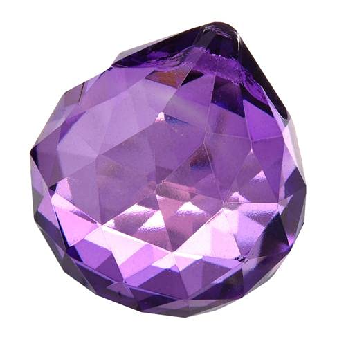 CRYSTA WORLD Crystal Prism Suncatcher Size 30 mm Glass Art Hanging Crystal Sun Catcher Prism Ball for Christmas Tree Decoration and Car Pendants (Purple) - Image 3