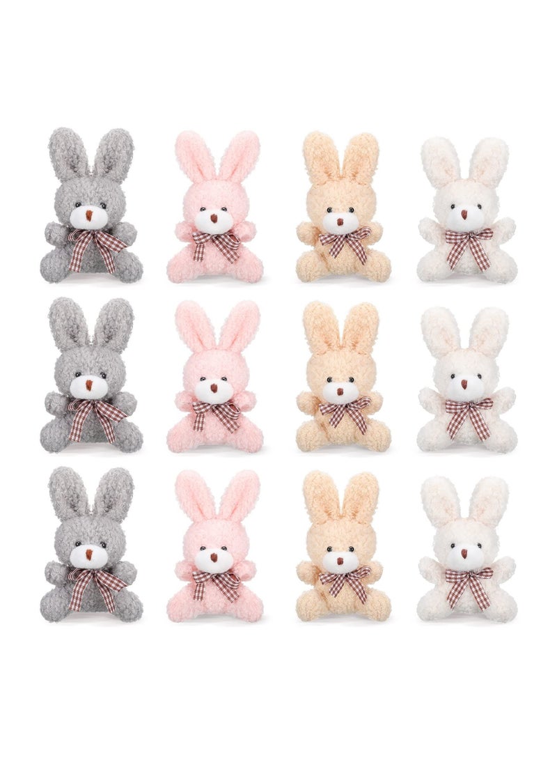 SYOSI 12 Pcs 4 Inch Mini Plush Stuffed Animal Bear Bunny Koala Jointed Furry Doll Toys for DIY Keychain Gifts Birthday Wedding Party Favors - Image 1