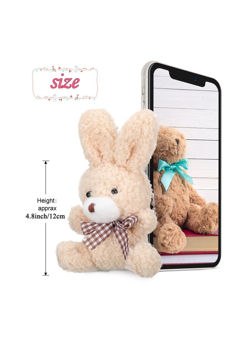 SYOSI 12 Pcs 4 Inch Mini Plush Stuffed Animal Bear Bunny Koala Jointed Furry Doll Toys for DIY Keychain Gifts Birthday Wedding Party Favors - Image 2
