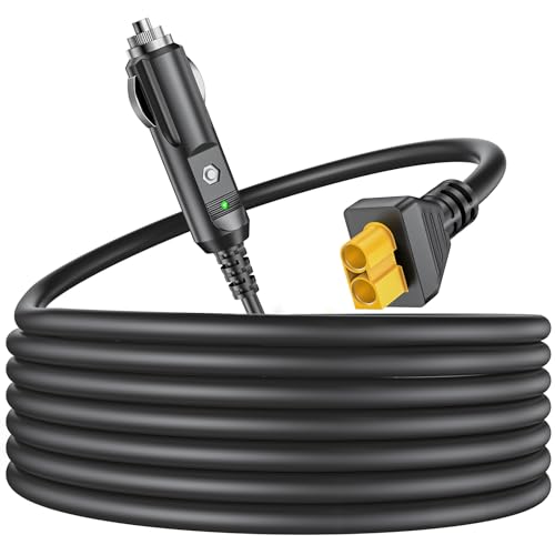 JATERSERN Car Charger for ECOFLOW for Delta for Bluetti EB55 for River for Anker 757 767 Portable Power Station Solar Generator XT60 Extension Power Adapter 16AWG Charging Cord - Image 1